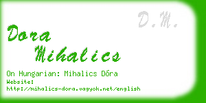 dora mihalics business card