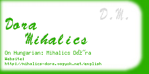 dora mihalics business card